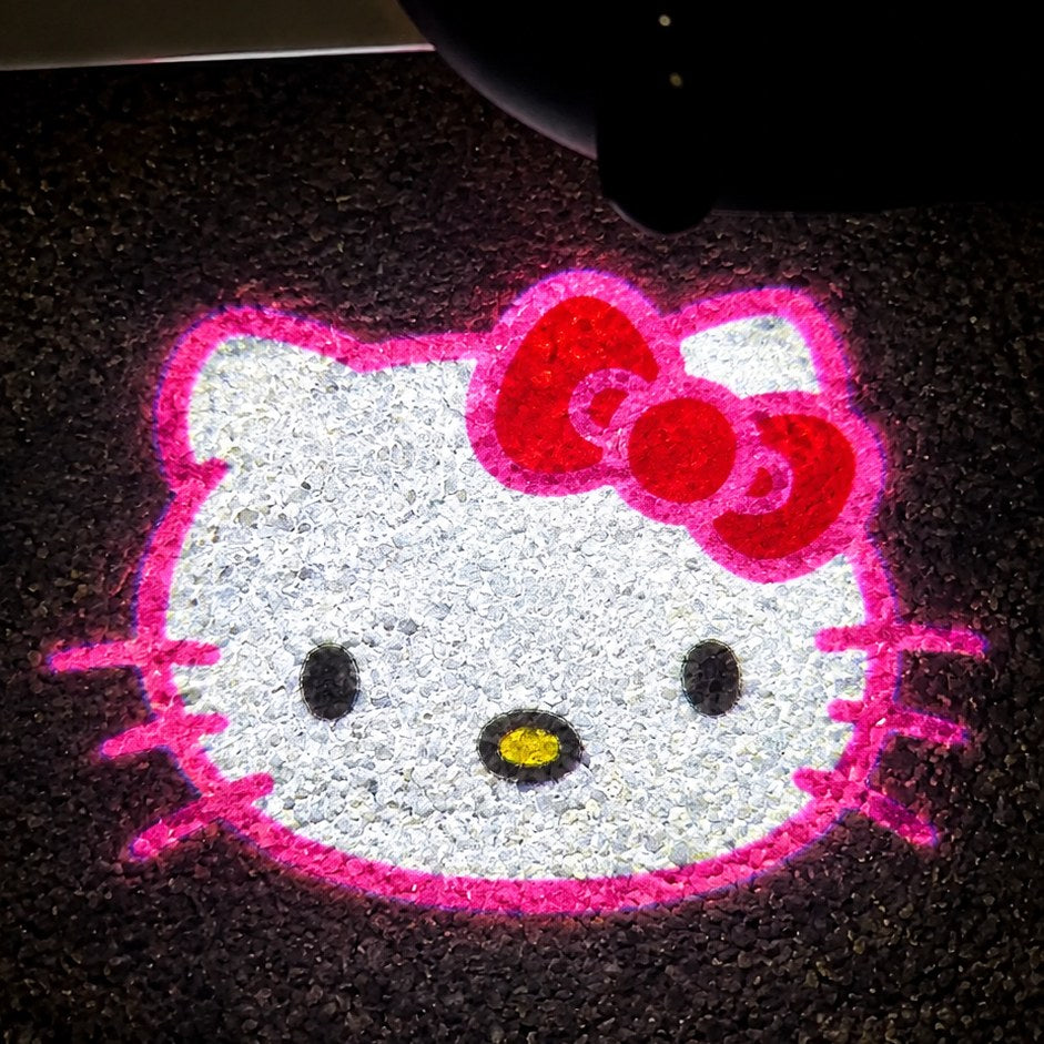 Hello Kitty door projector at night